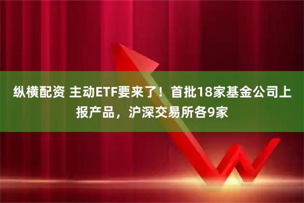 纵横配资 主动ETF要来了！首批18家基金公司上报产品，沪深交易所各9家